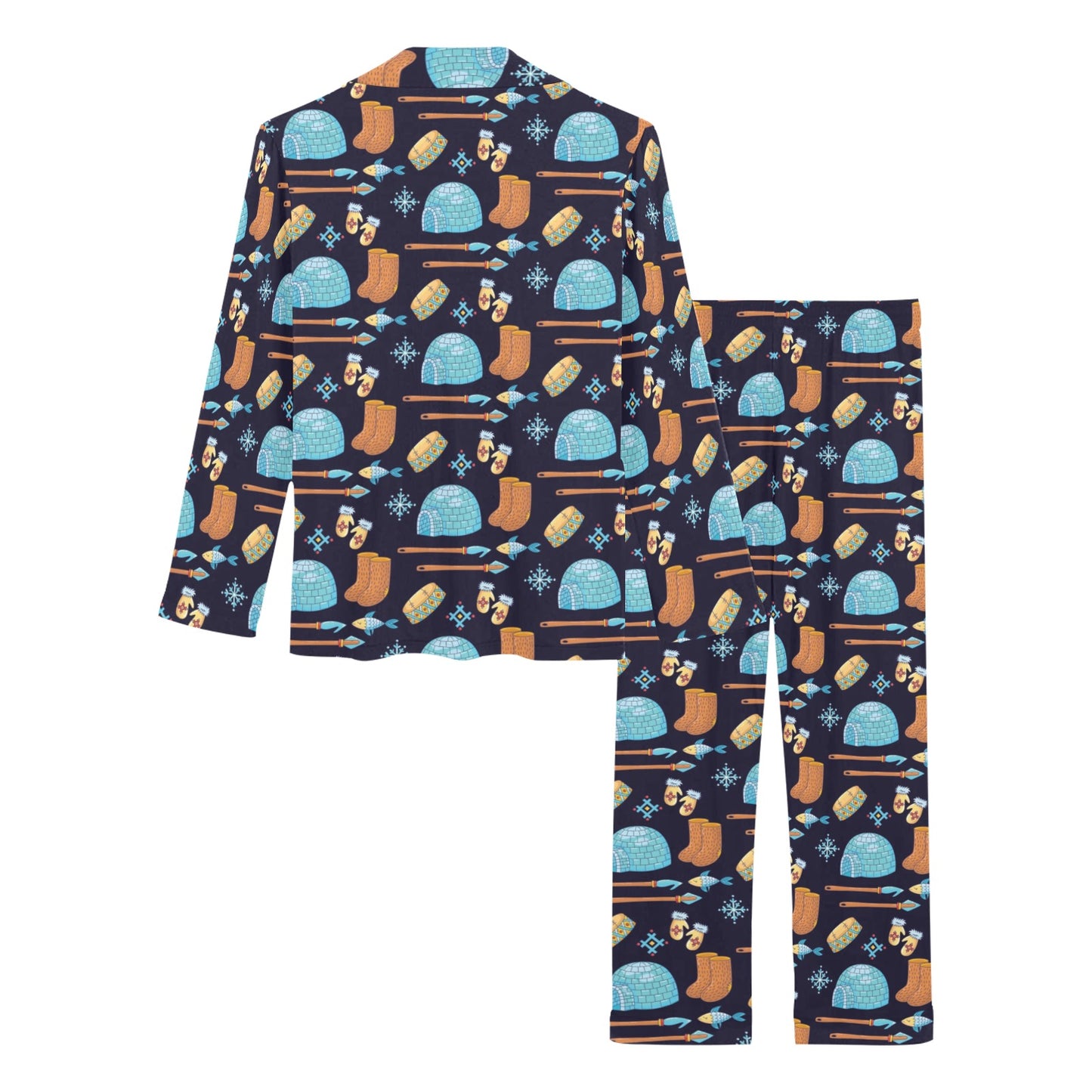 Eskimo Pattern Print Design 02 Women's Long Pajama Set