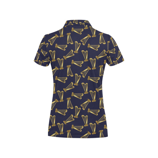 Harp Print Design LKS401 Women's Polo Shirt