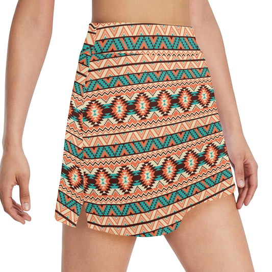 Navajo Western Style Print Pattern 17" Golf & Pickleball Skort with Pockets