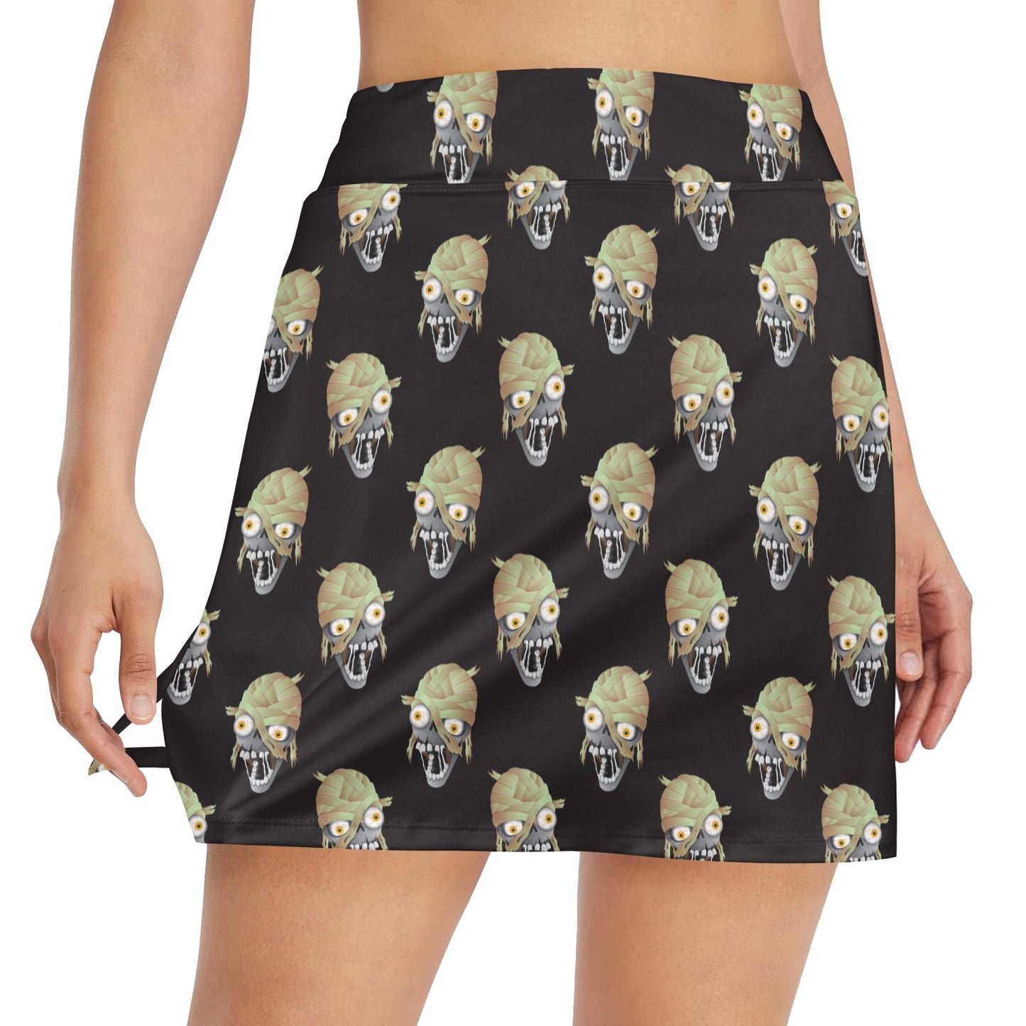 Mummy Print Design LKS304 Women's Golf Skirt with Pocket