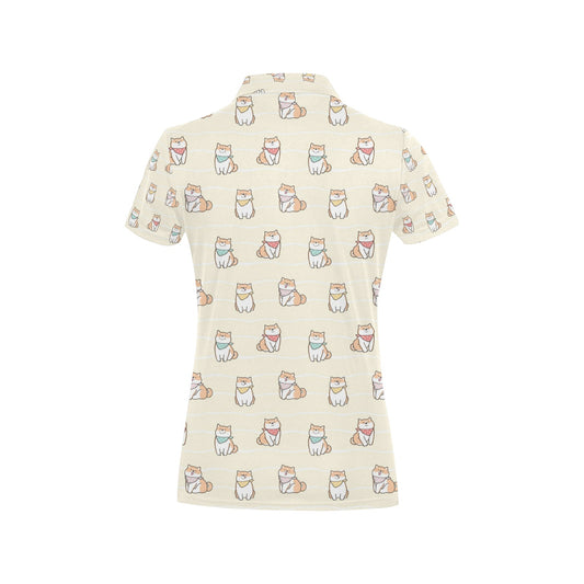 Shiba Inu Print Design LKS306 Women's Polo Shirt
