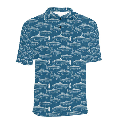 Salmon Fish Print Design LKS301 Men Polo Shirt