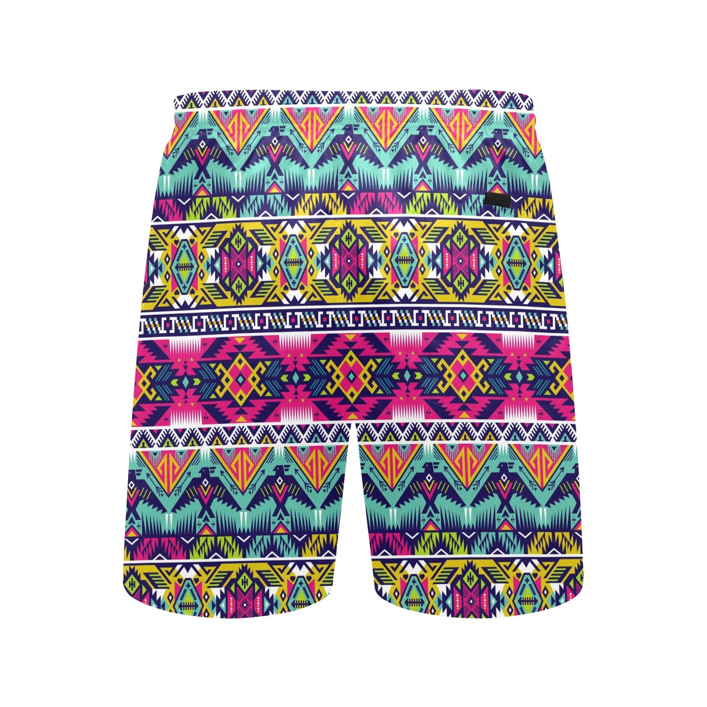 Indian Navajo Color Themed Design Print Men's Swim Trunks Beach Shorts