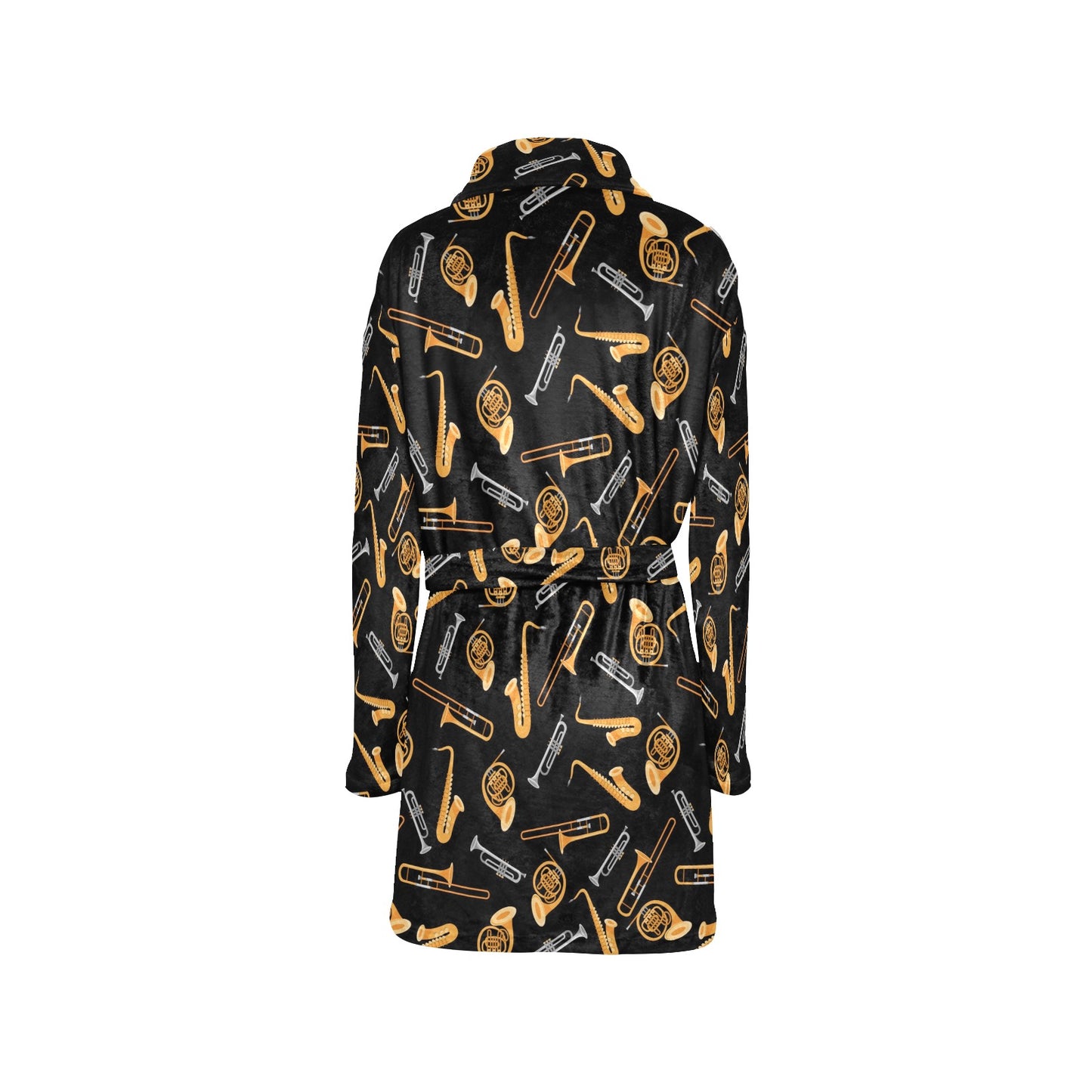 Saxophone Print Design LKS403 Women's Fleece Robe