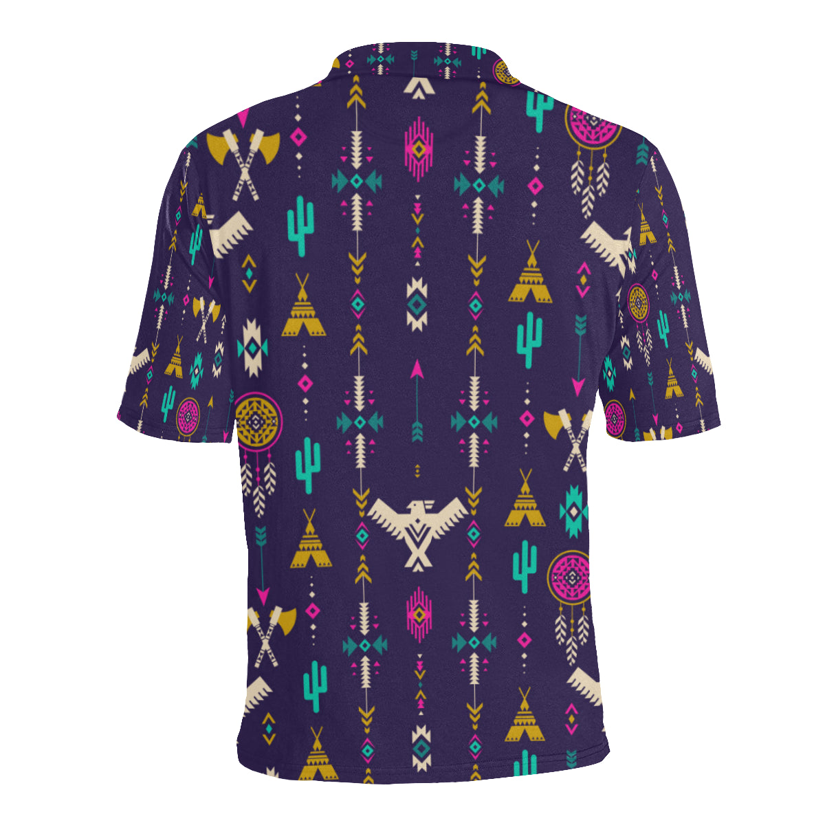 Native American Eagle Indian Pattern Men Polo Shirt