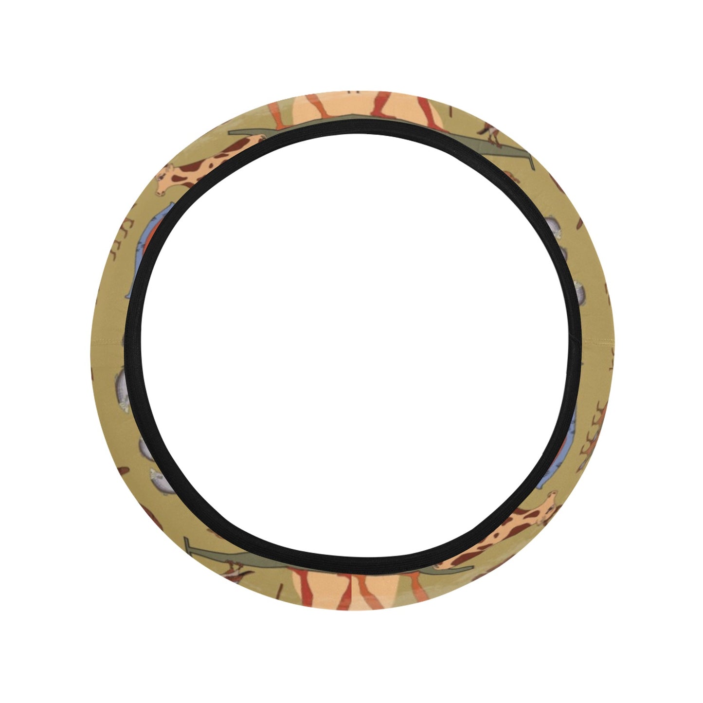 Ancient Greek Classic Pattern Design LKS305 Steering Wheel Cover with Elastic Edge
