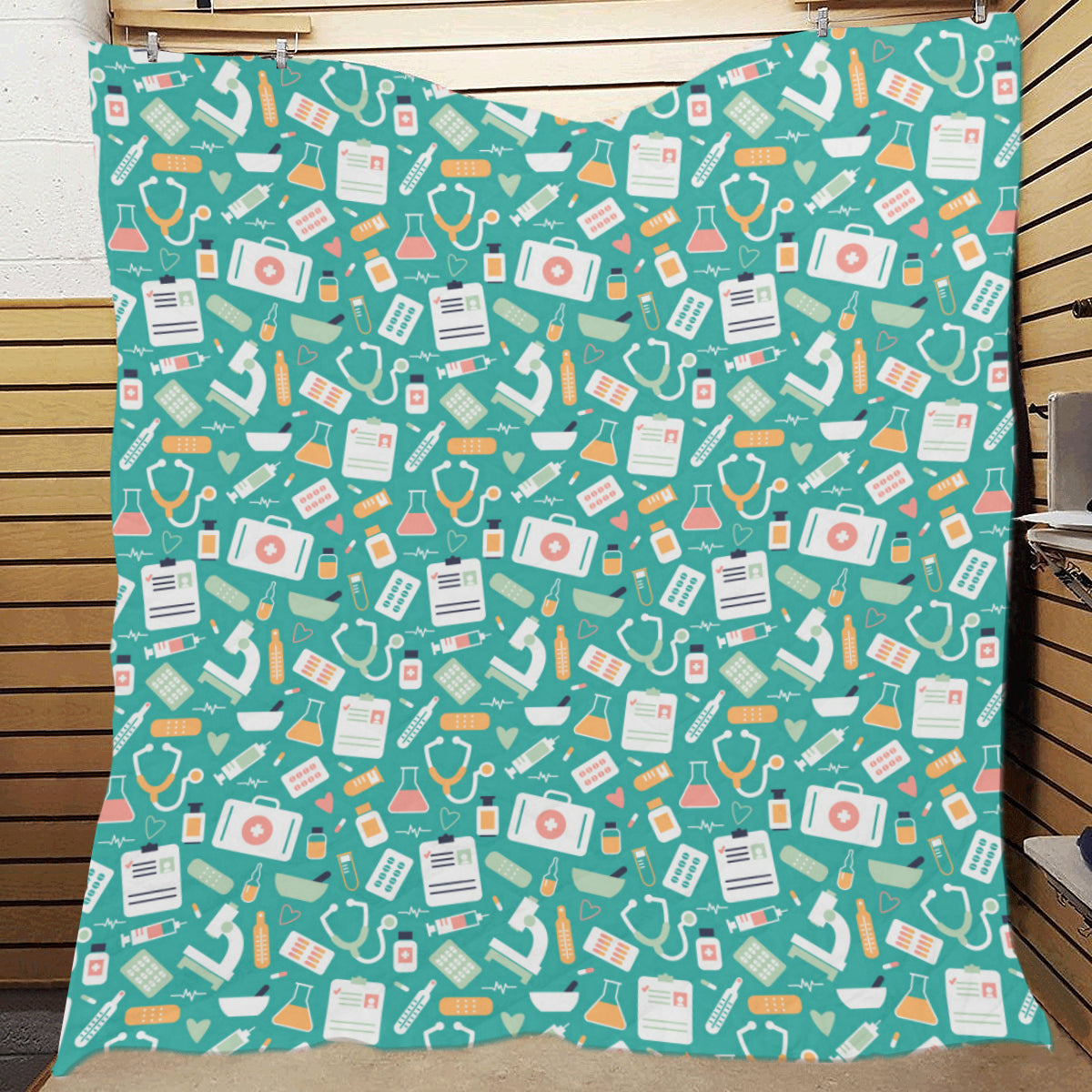 Medical Pattern Print Design 03 Premium Quilt