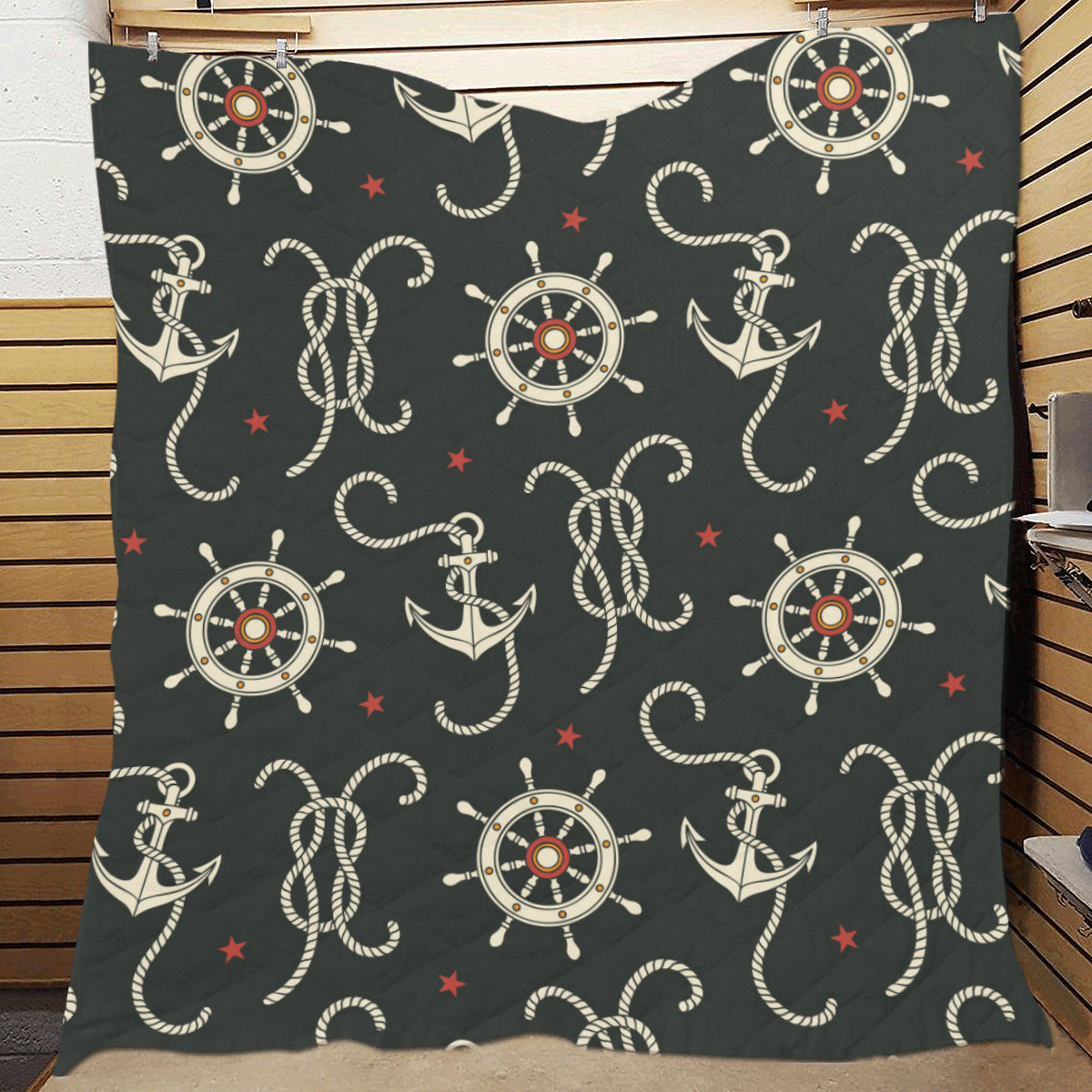 Nautical Anchor Pattern Premium Quilt