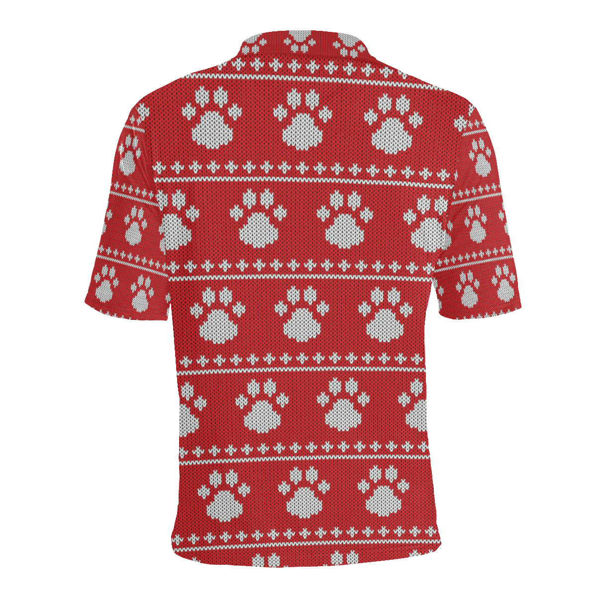 Knit Paw Pattern Print Design 03 Men Polo Shirt