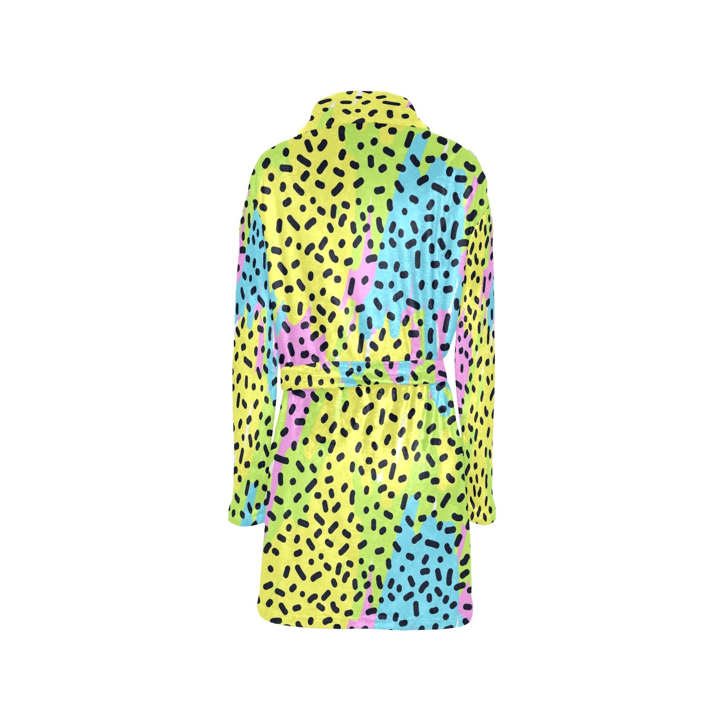90s Pattern Print Design 2 Women's Fleece Robe