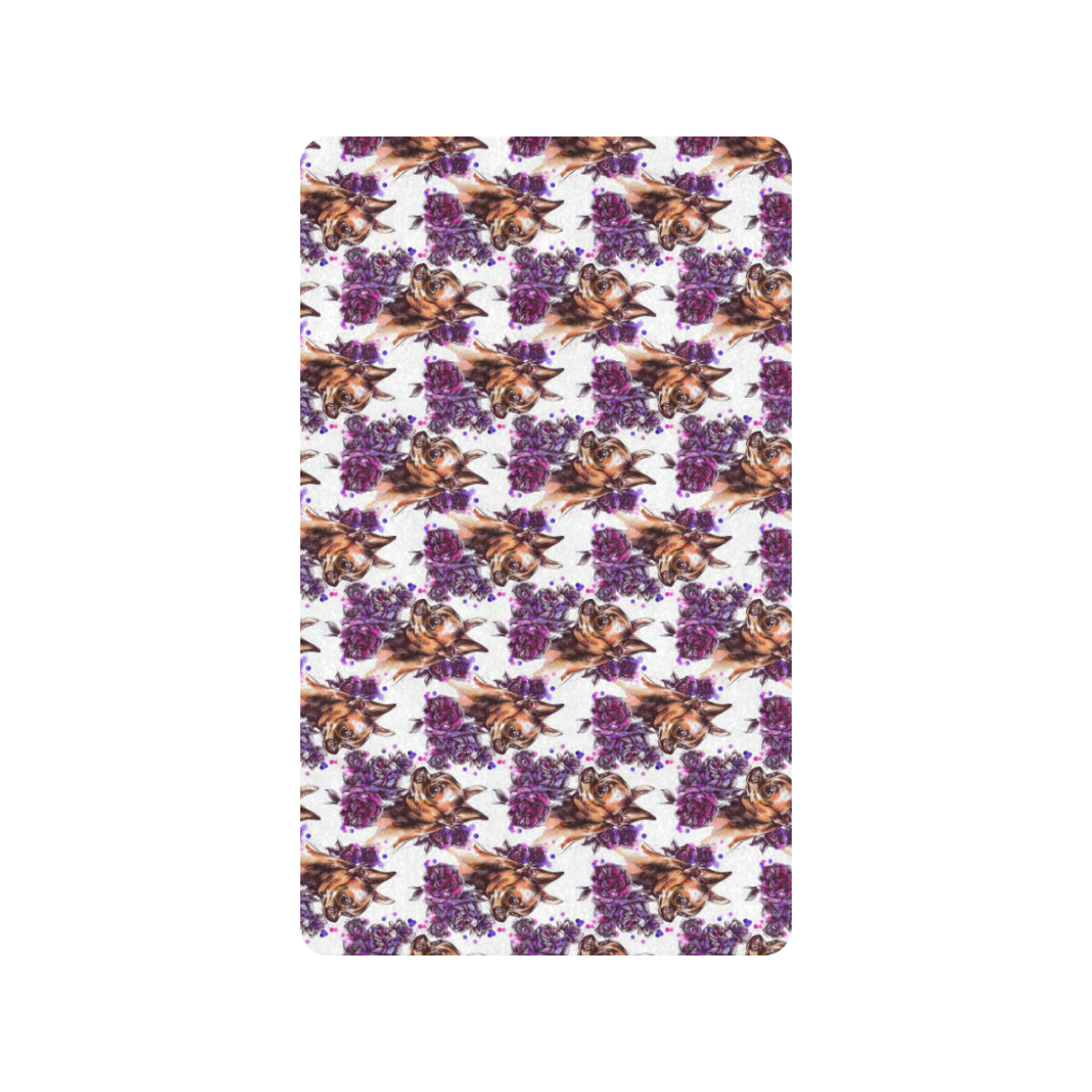 Chihuahua Purple Floral Rubber Doormat