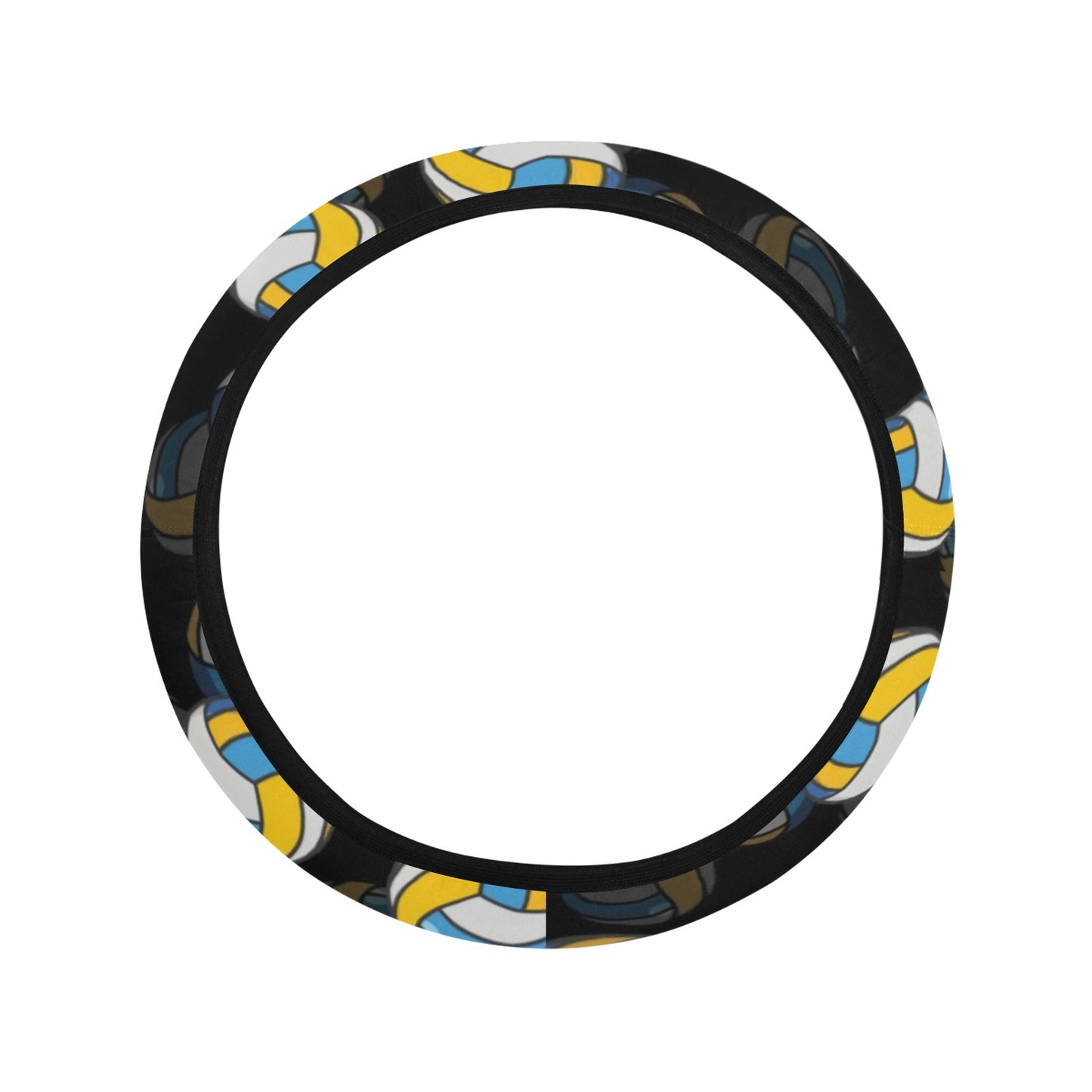 Volleyball Print Design LKS302 Steering Wheel Cover with Elastic Edge