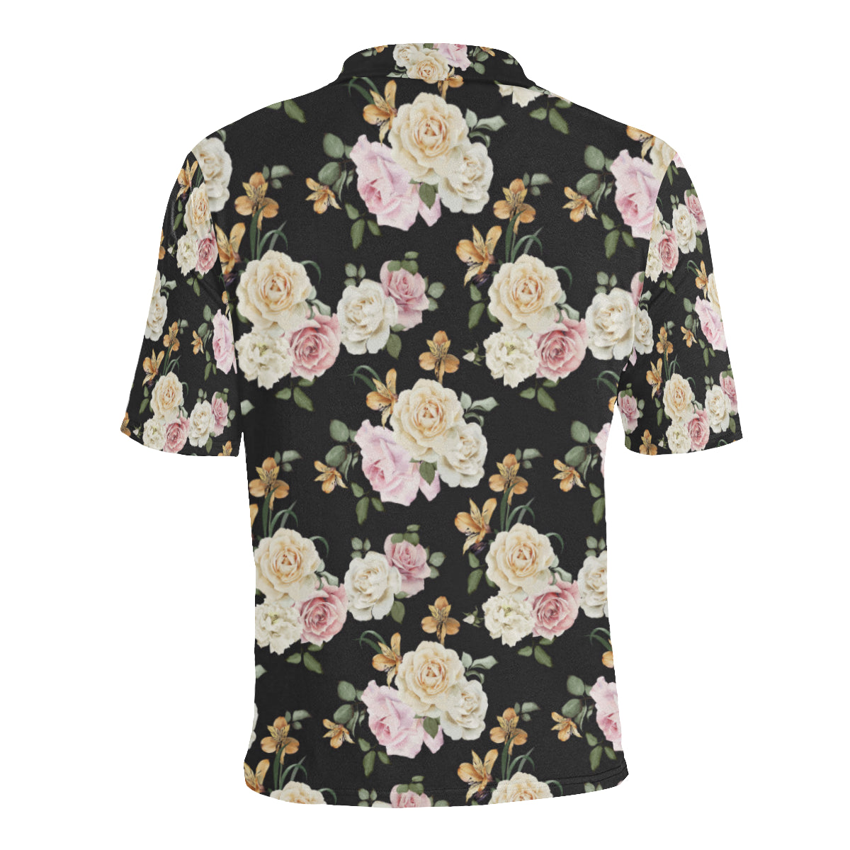 Rose Pattern Print Design A01 Men Polo Shirt