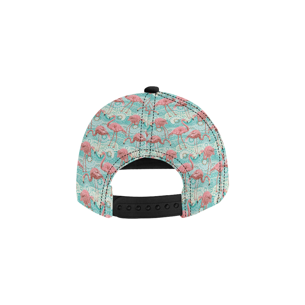 Flamingo Background Themed Print Snapback Cap