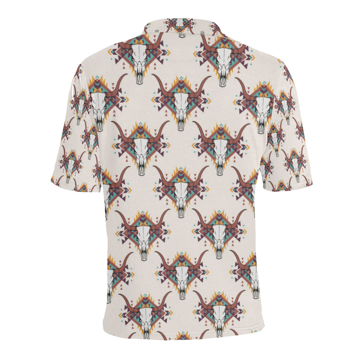 Buffalo Head Pattern Print Design 02 Men Polo Shirt