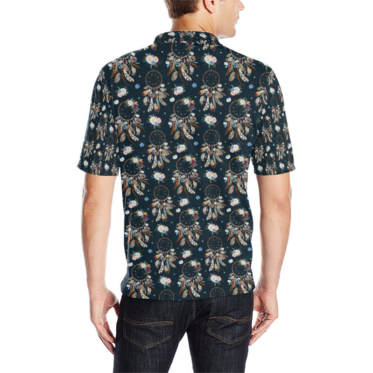 Dream Catcher Boho Floral Style Men Polo Shirt