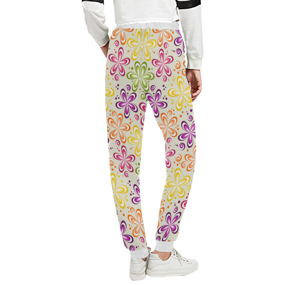 Flower Power Colorful Design Print Unisex Sweatpants