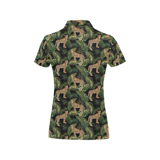 Cheetah Pattern Print Design 05 Women's Polo Shirt