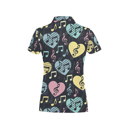 Music note Pattern Print Design A03 Women's Polo Shirt