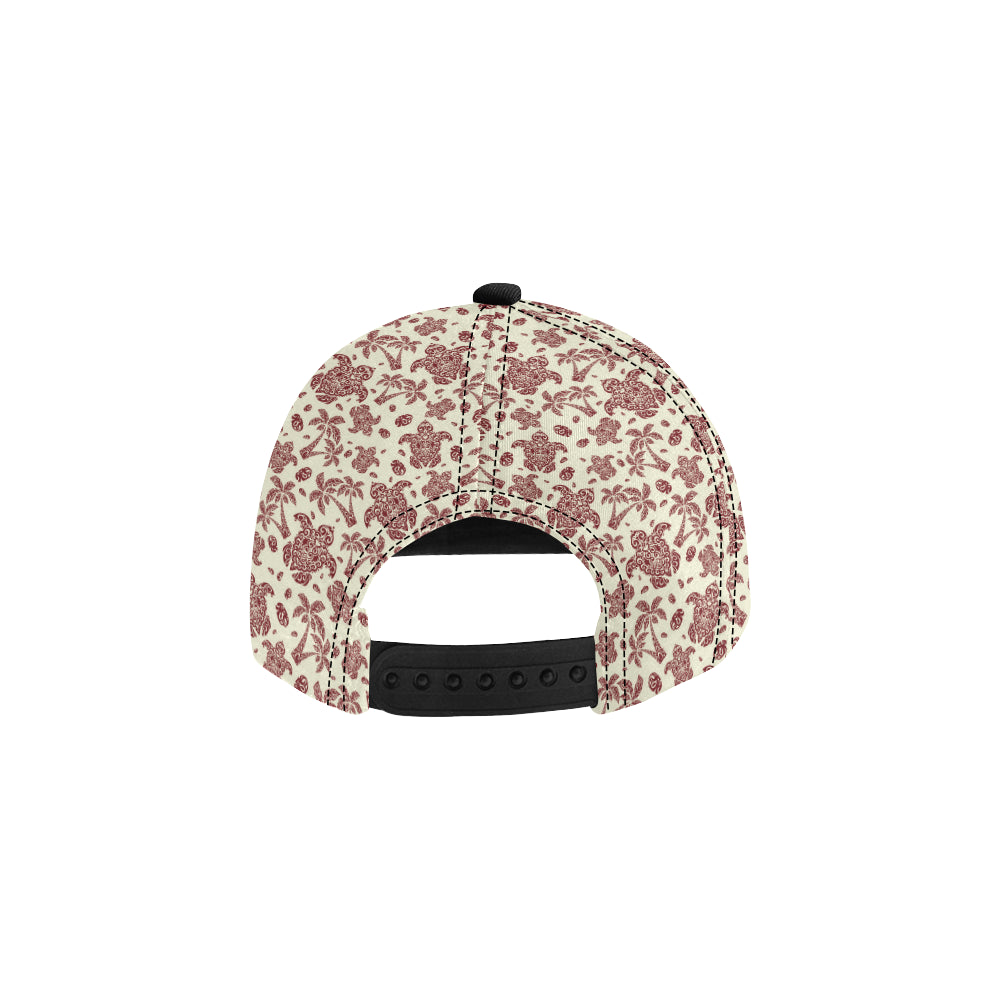 Polynesian Tattoo Turtle Themed Snapback Cap