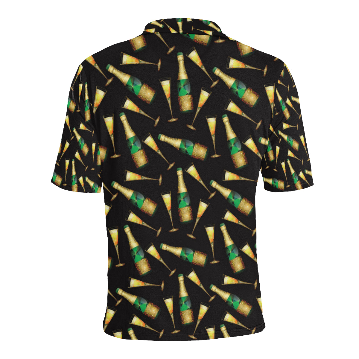 Champagne Pattern Print Design 02 Men Polo Shirt