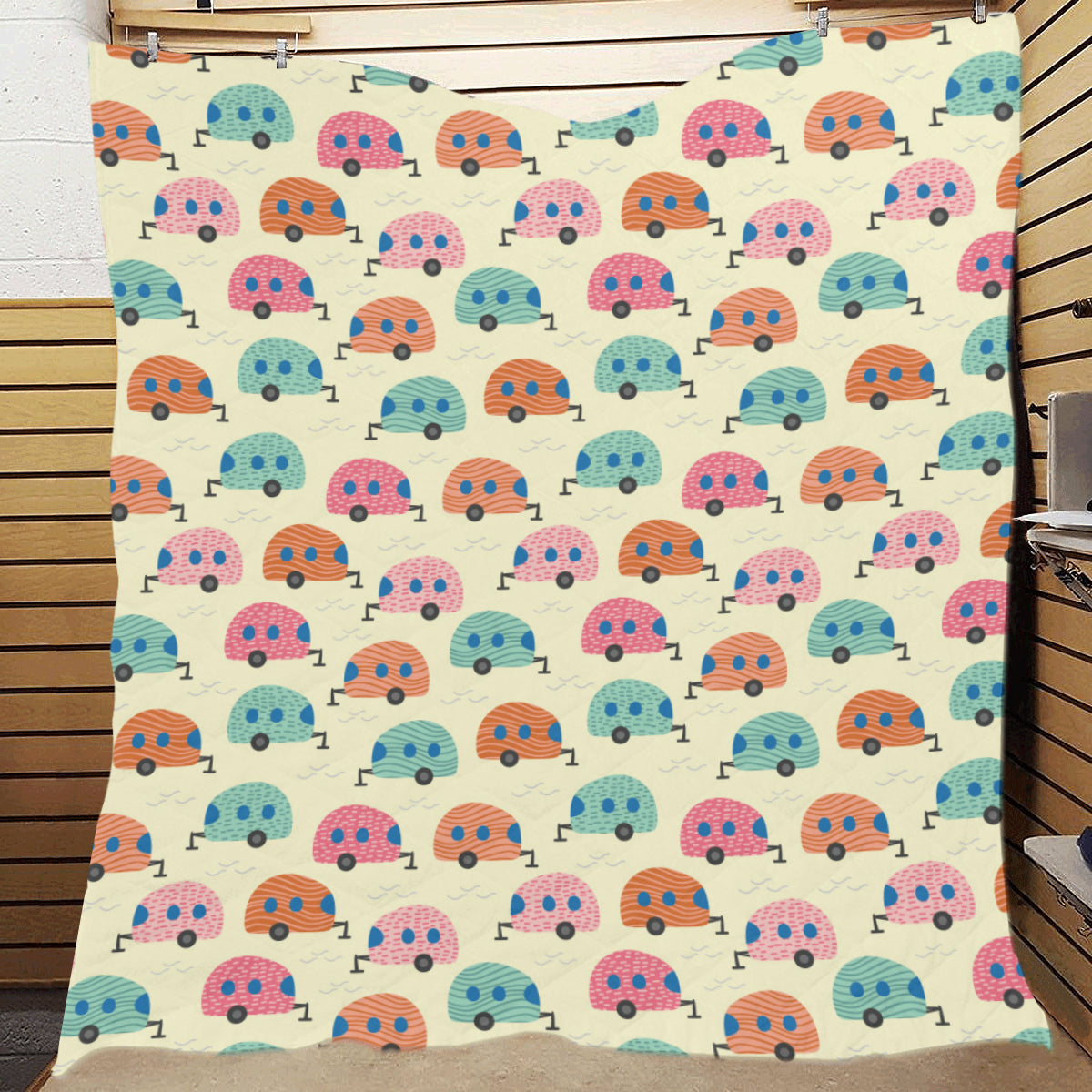 Camper Pattern Print Design 06 Premium Quilt