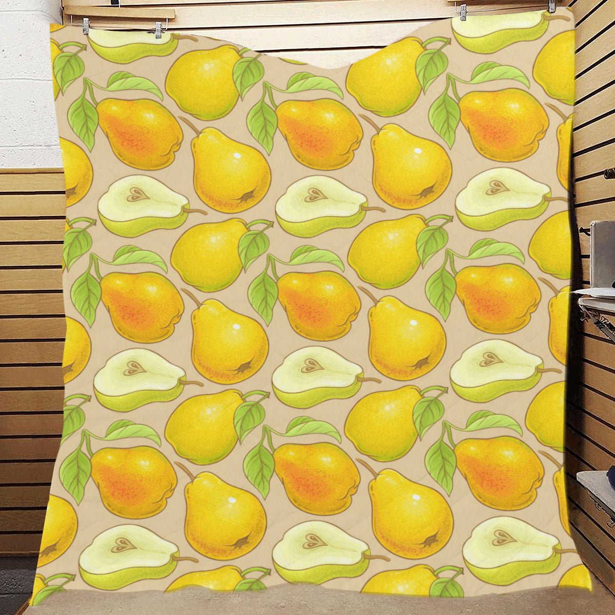 Pear Pattern Print Design PE05 Premium Quilt