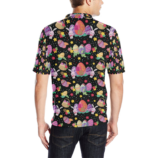 Easter Eggs Pattern Print Design RB06 Men Polo Shirt
