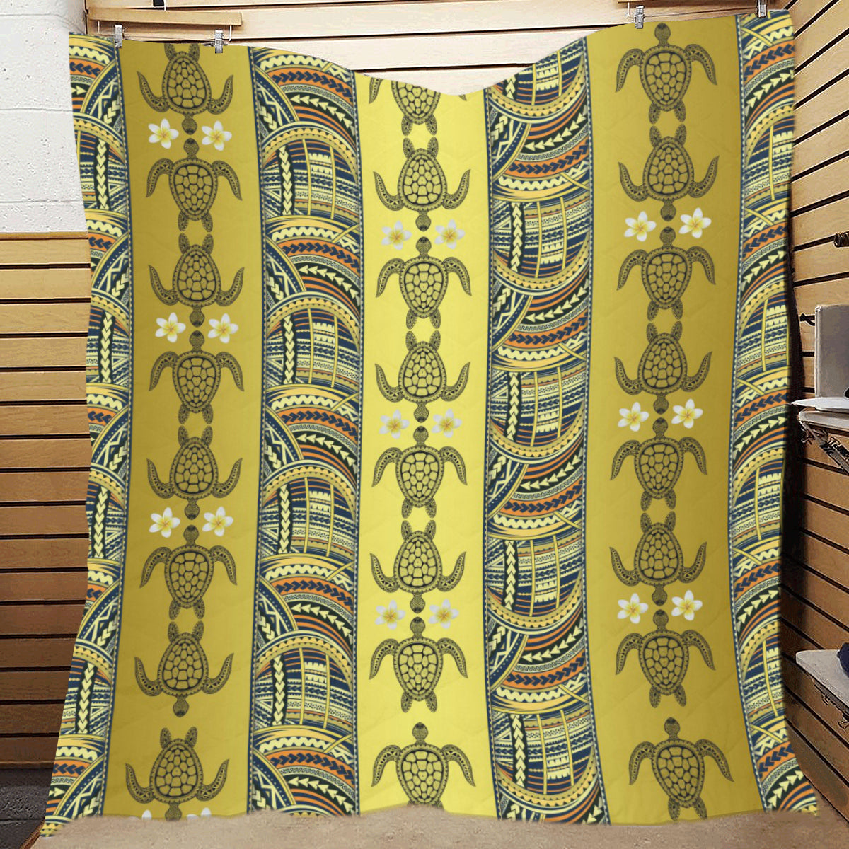 Polynesian Turtle Hawaiian Design Print Premium Quilt