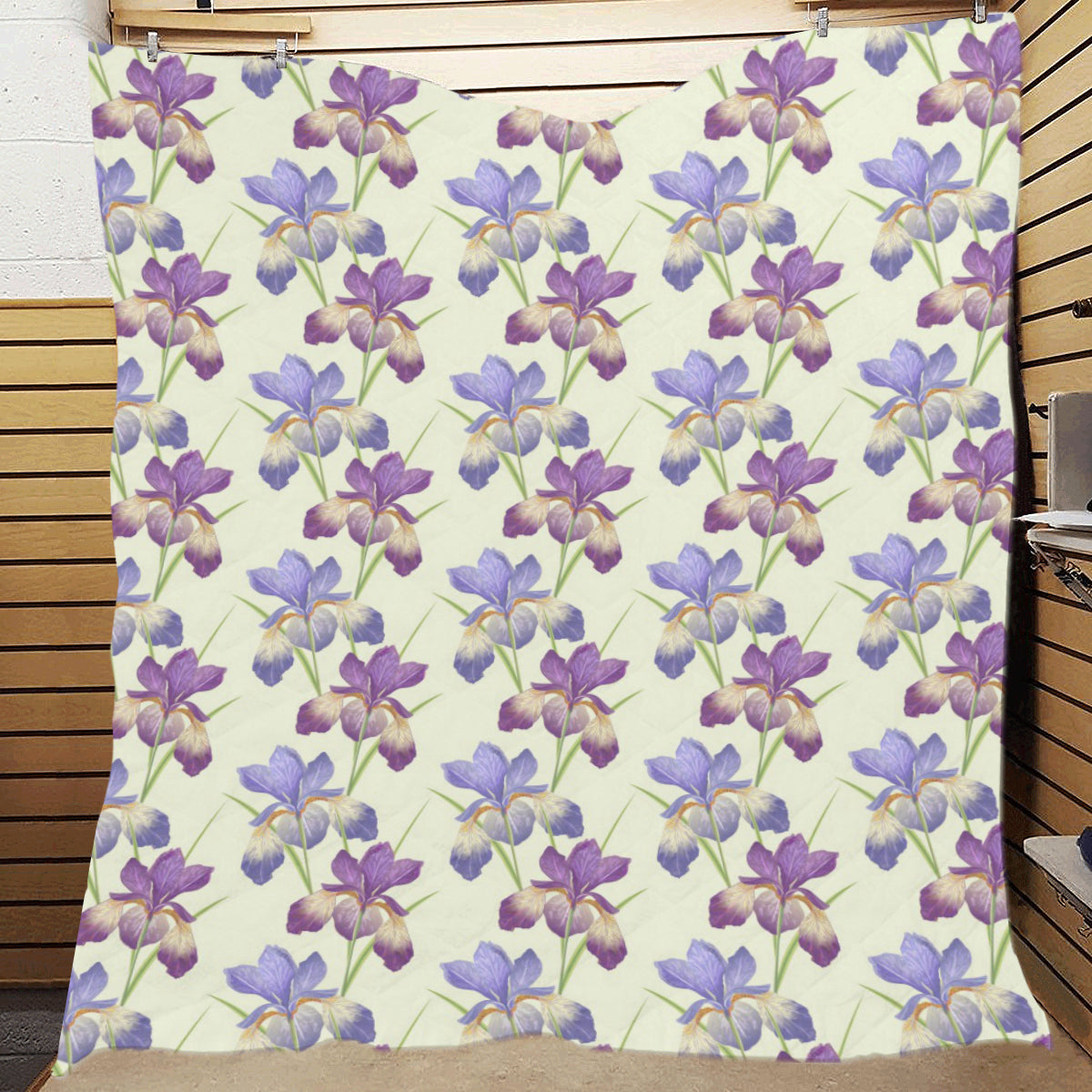 Iris Pattern Print Design IR08 Premium Quilt