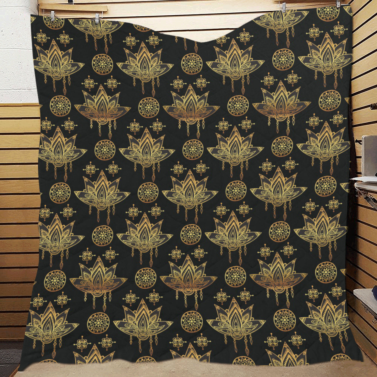 lotus Boho Pattern Print Design LO03 Premium Quilt