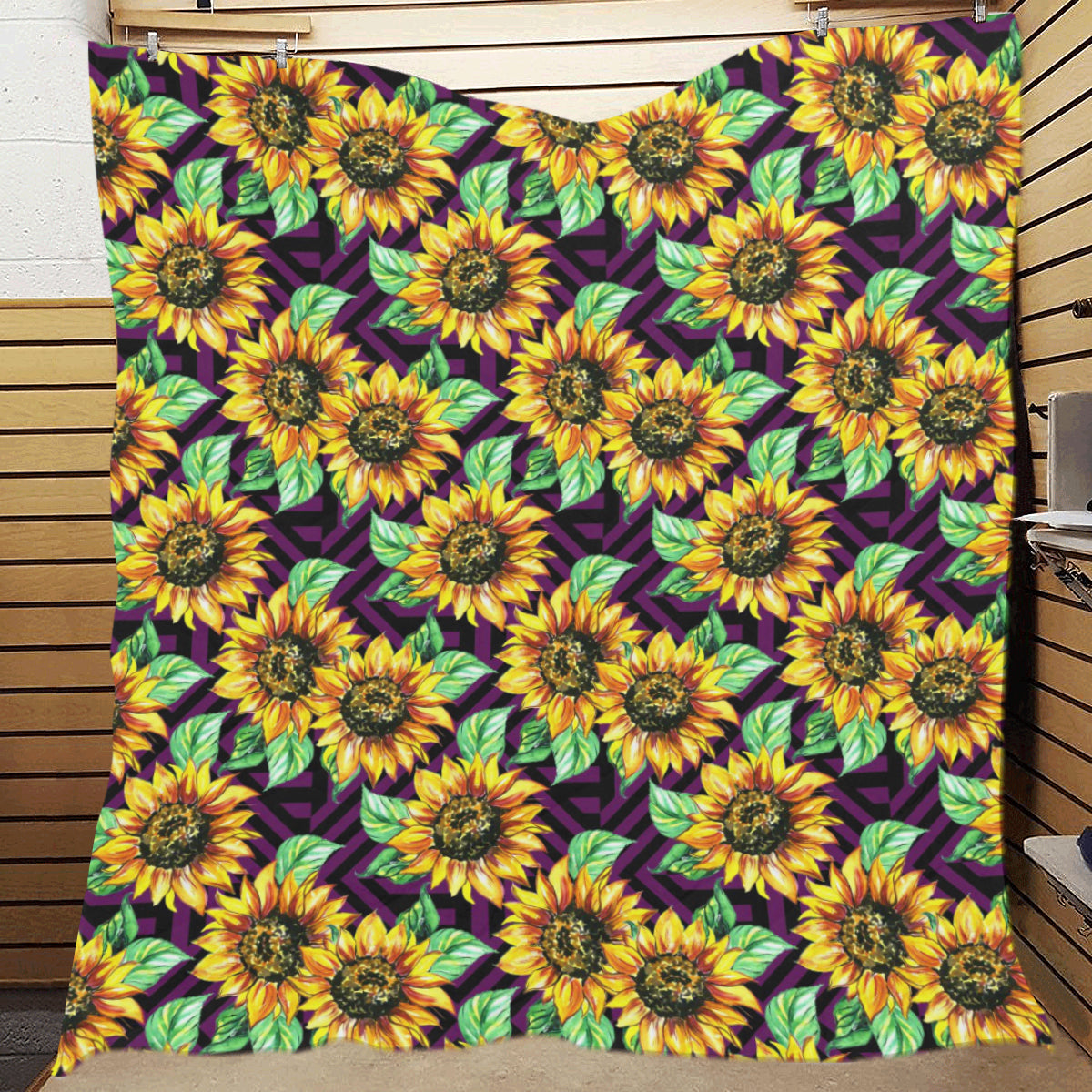Sunflower Pattern Print Design SF012 Premium Quilt