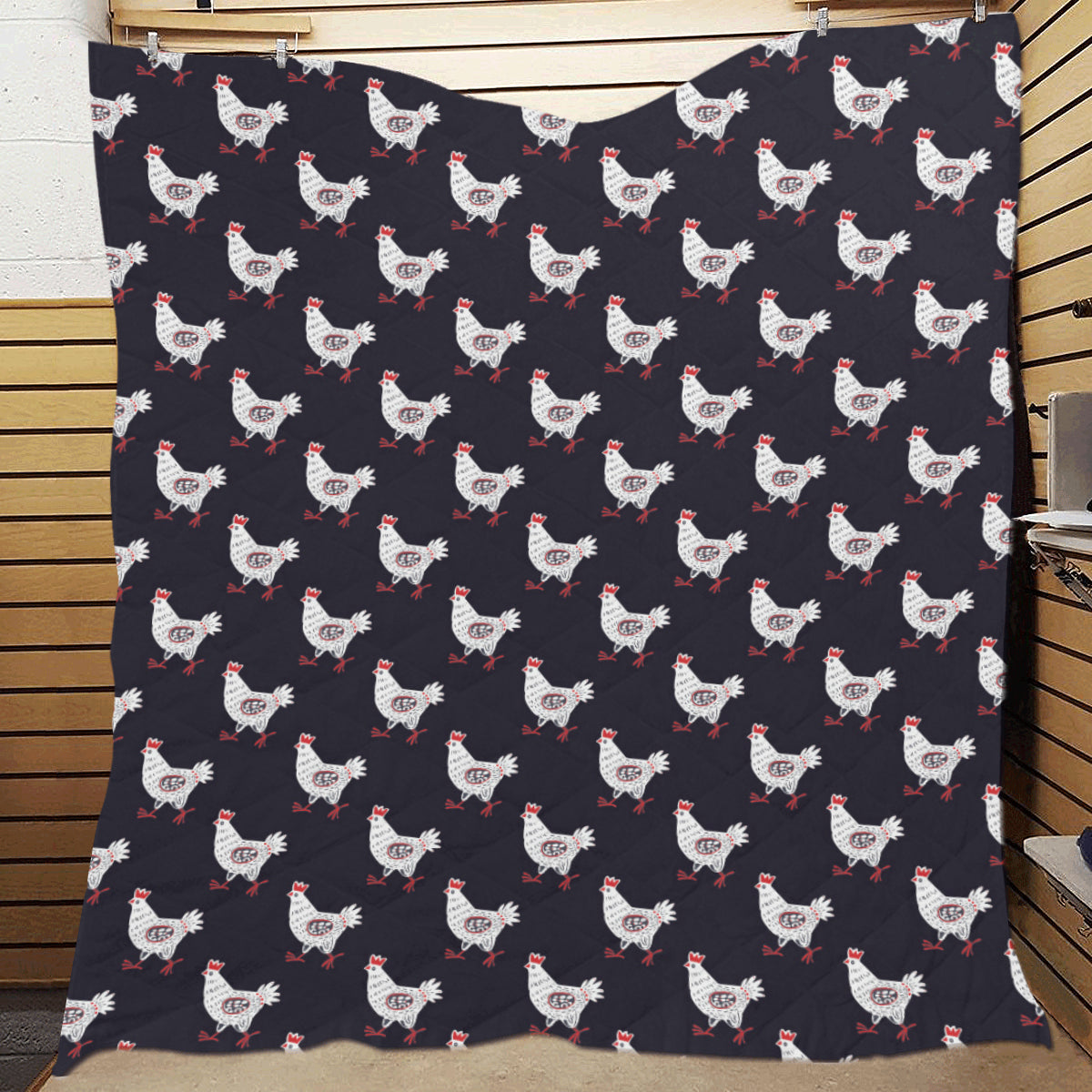Chicken Pattern Print Design 03 Premium Quilt