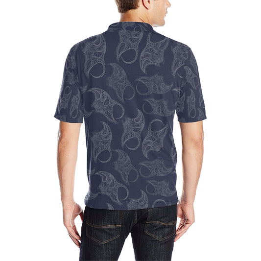 Manta Ray Pattern Print Design 01 Men Polo Shirt