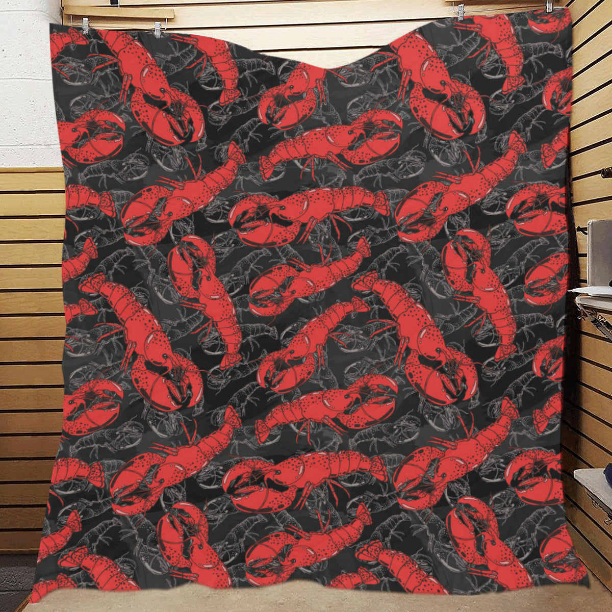 Lobster Pattern Print Design 04 Premium Quilt