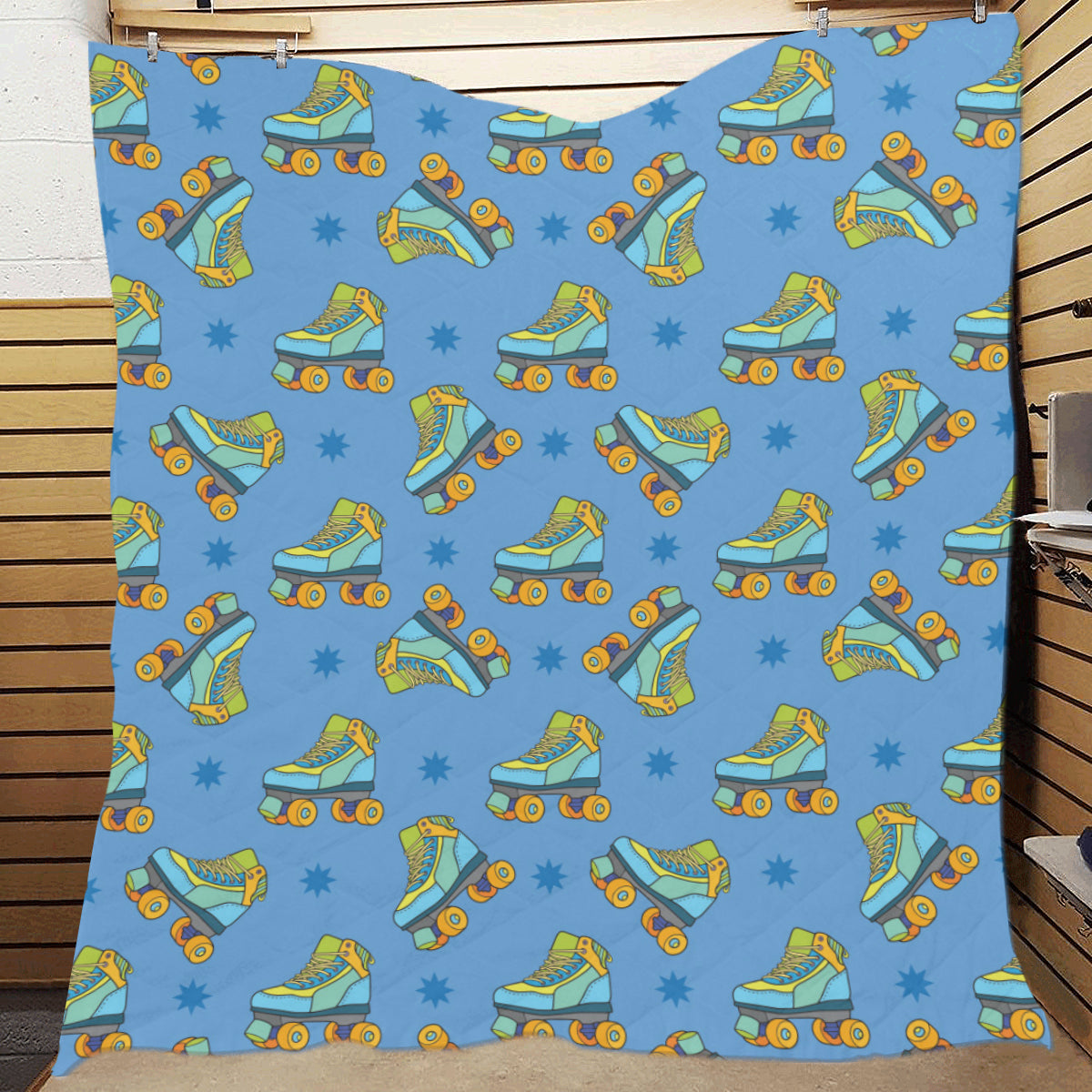 Roller skate Pattern Print Design A04 Premium Quilt