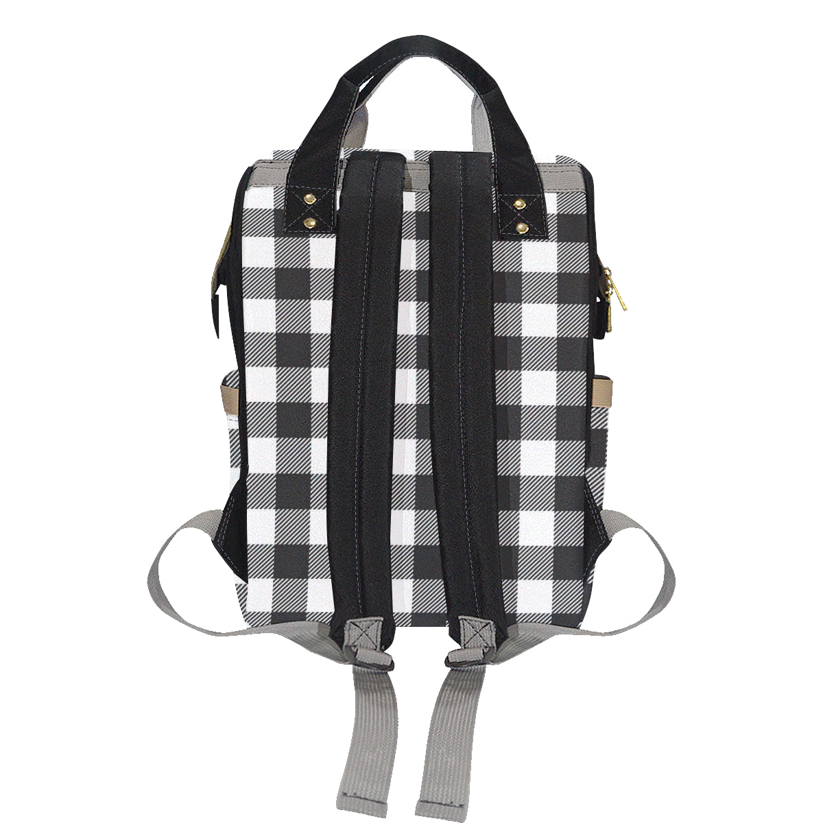 Buffalo check Black white Pattern Print Design 04 Diaper Bag Backpack