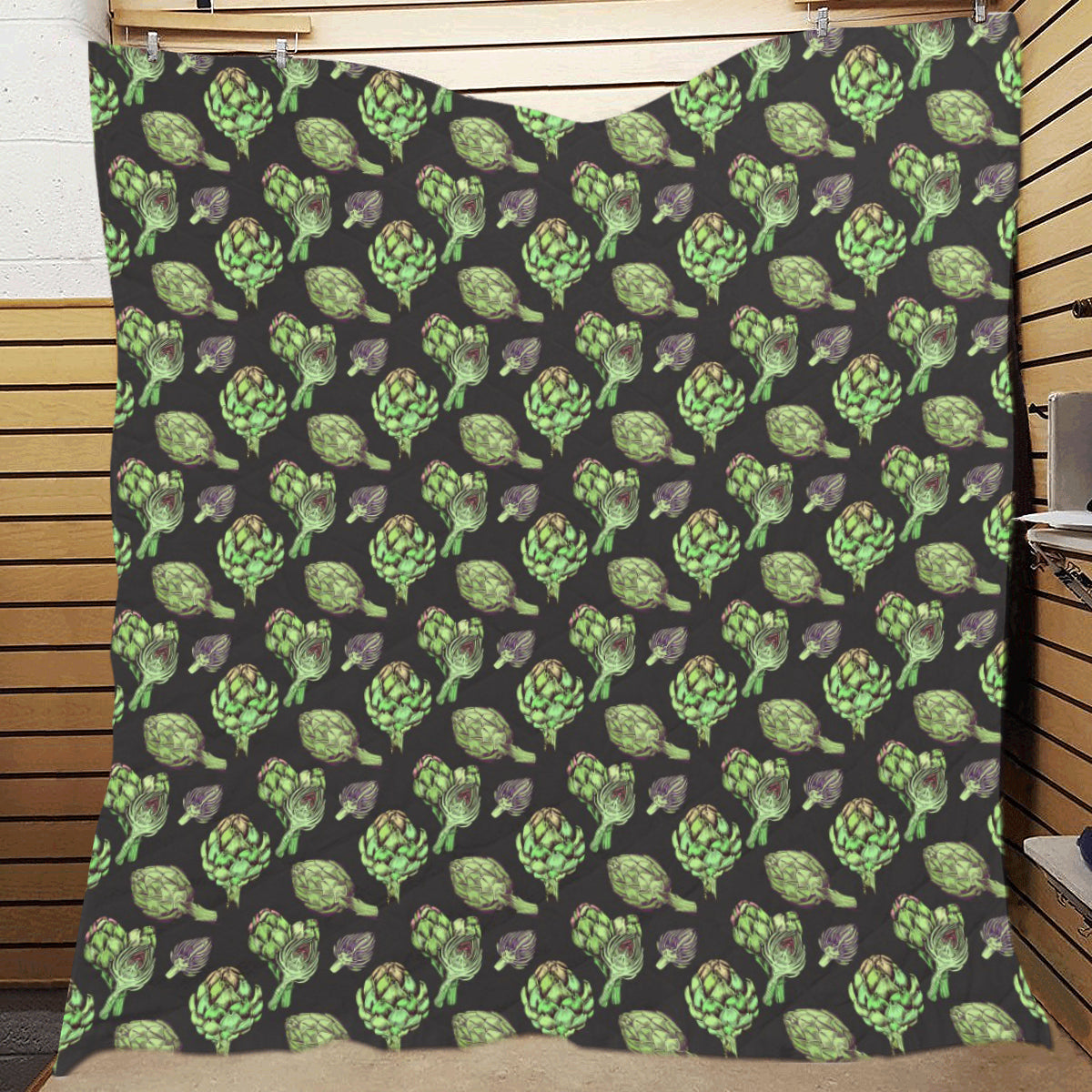 Artichoke Pattern Print Design 02 Premium Quilt