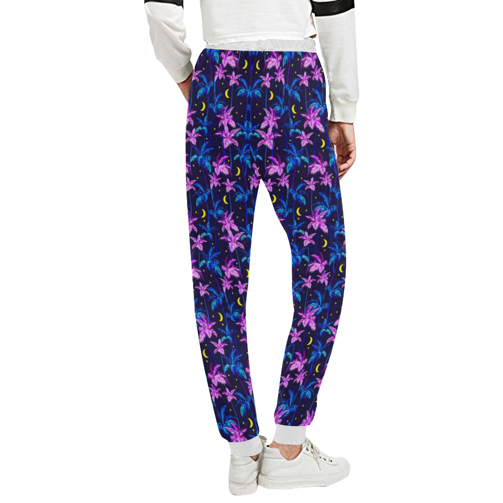 Palm Tree Night Scene Design Print Unisex Sweatpants