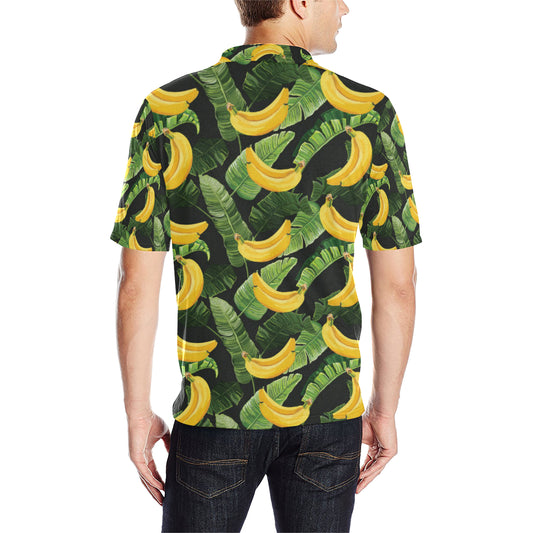 Banana Pattern Print Design BA01 Men Polo Shirt