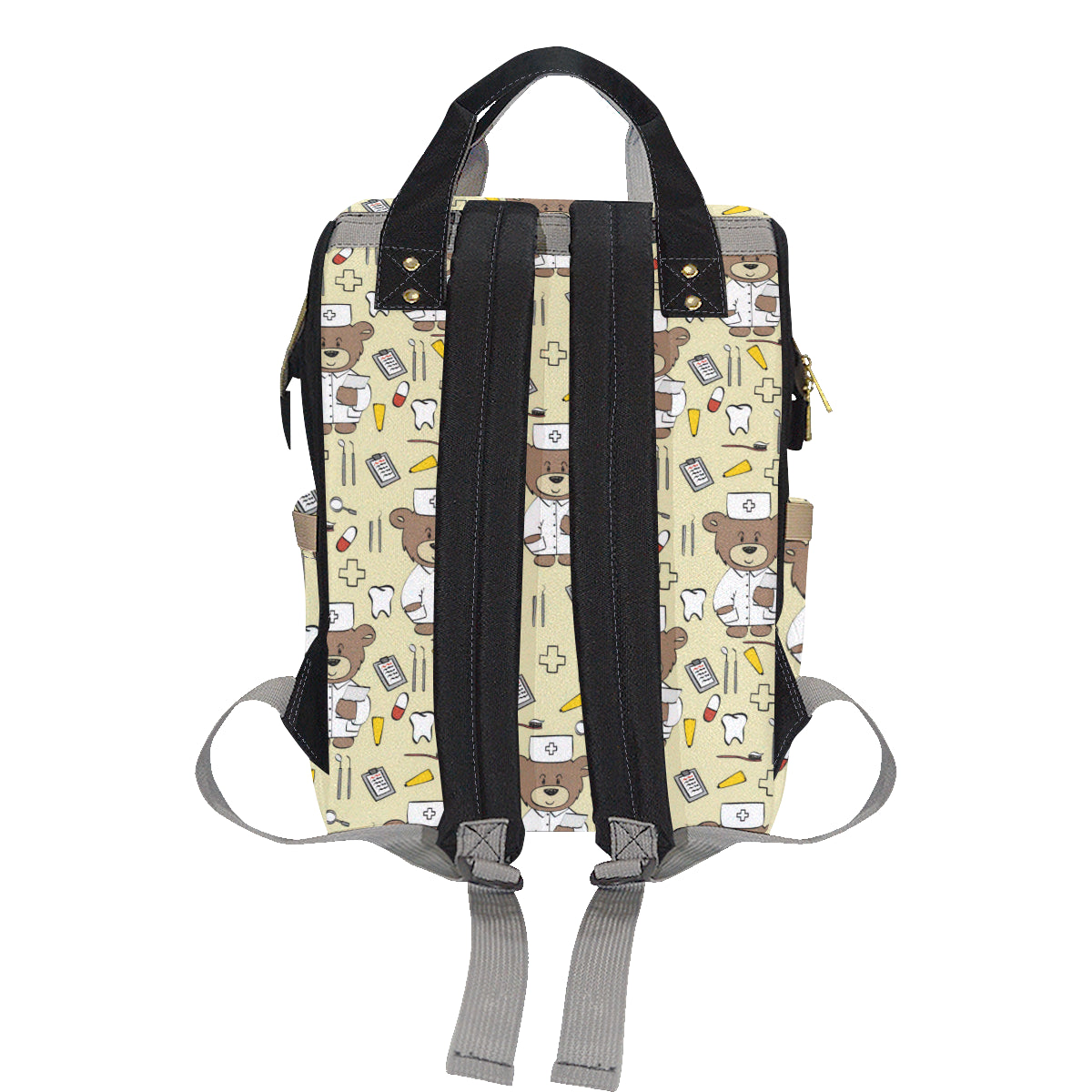 Nurse Bear Pattern Print Design A02 Diaper Bag Backpack
