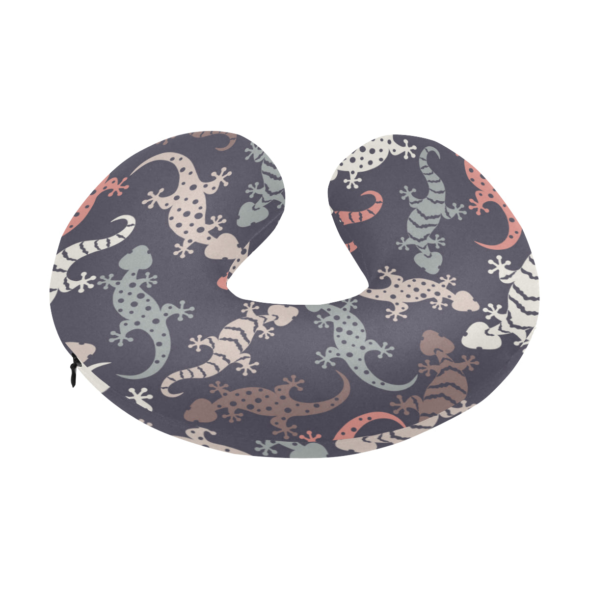 Gecko Pattern Print Design 02 U-Shaped Travel Neck Pillow