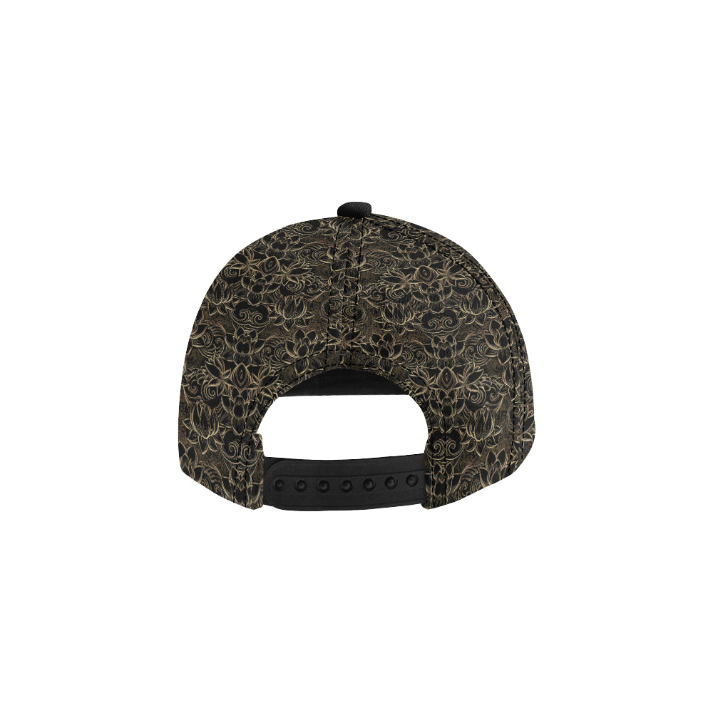 Lotus Gold Mandala Design Themed Snapback Cap