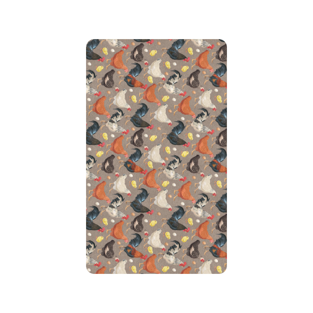 Chicken Evolution Pattern Rubber Doormat