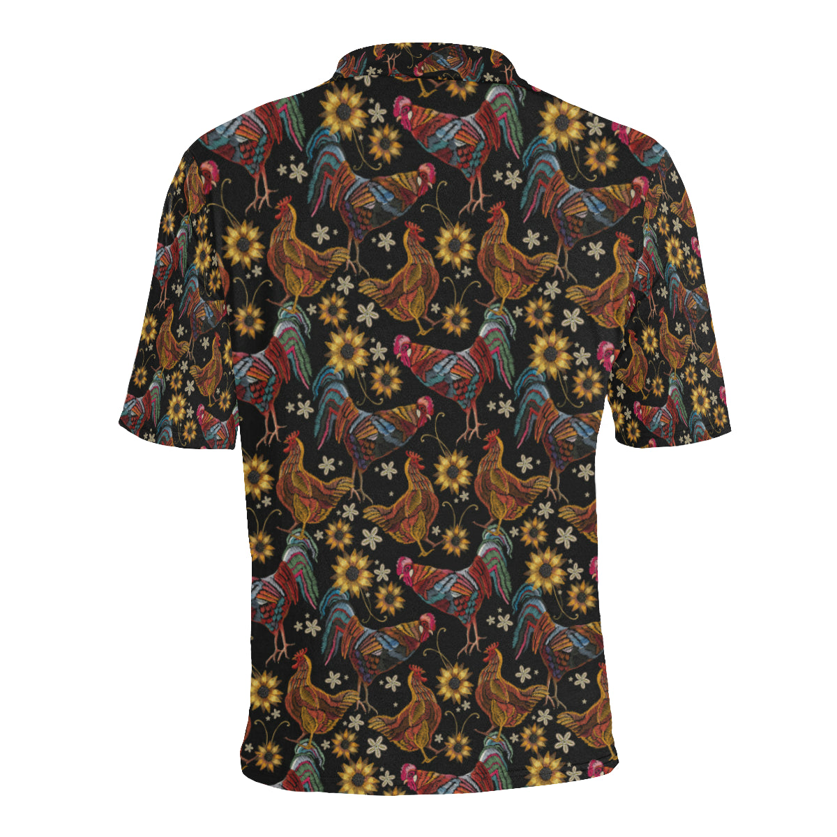 Chicken Embroidery Style Men Polo Shirt