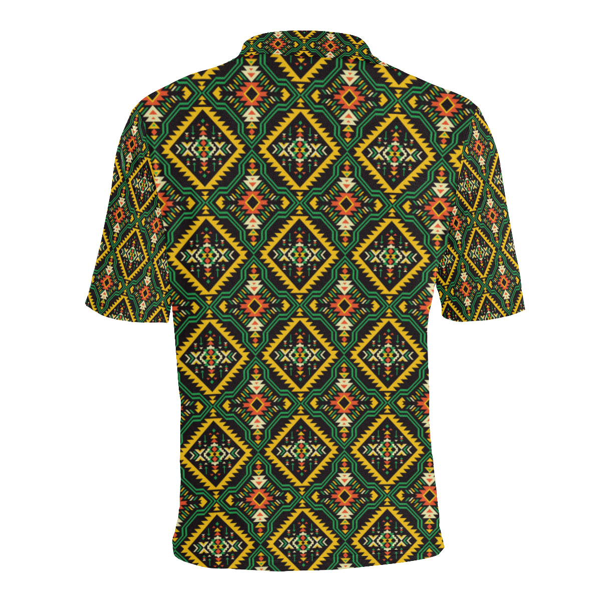 Kente Green Design African Print Men Polo Shirt