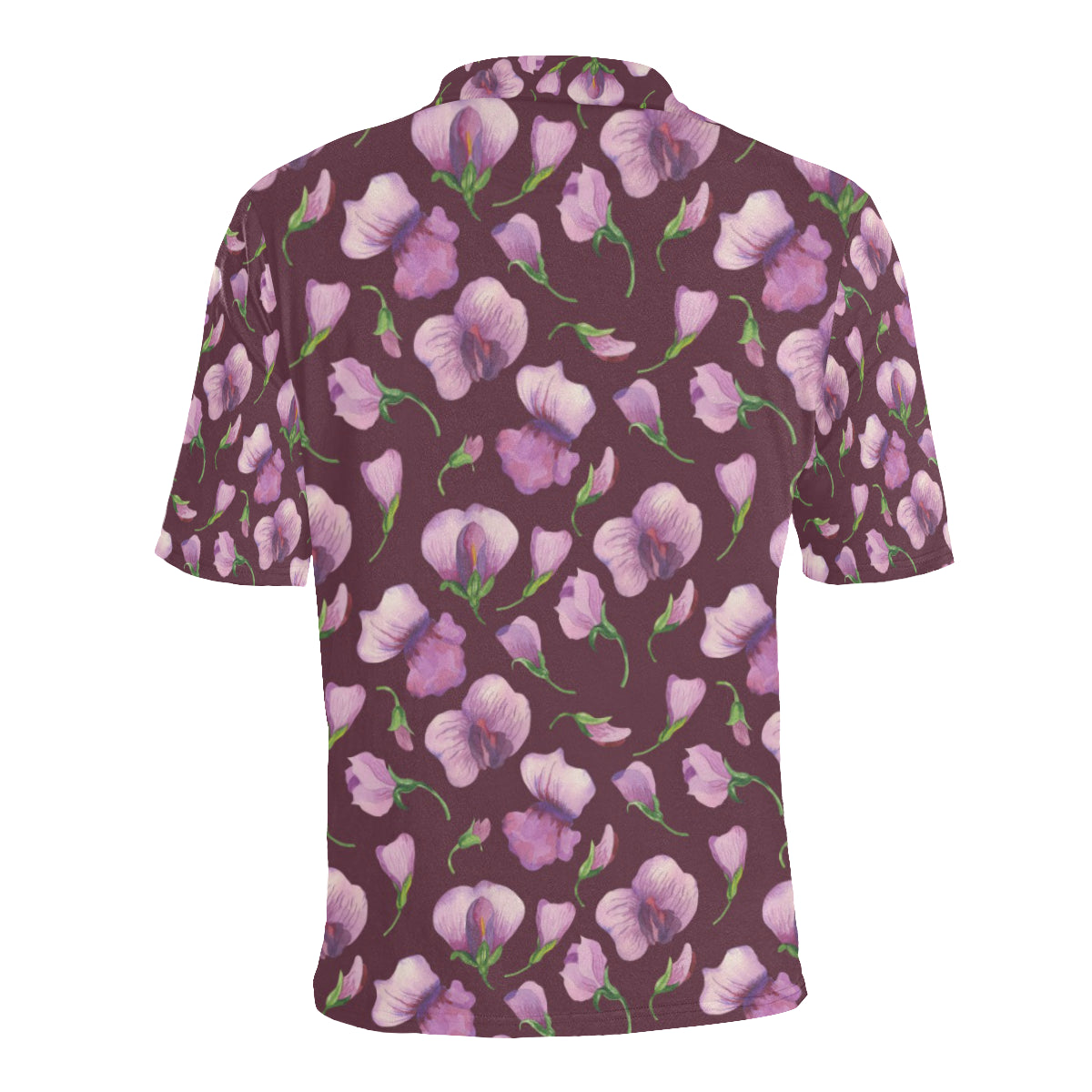 Peony Pattern Print Design PE010 Men Polo Shirt