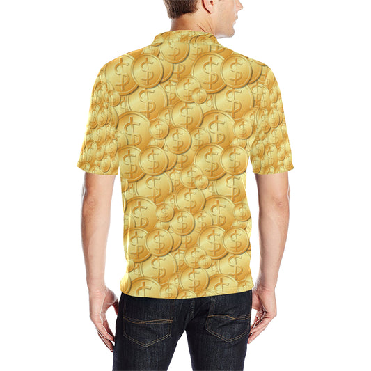 Dollar Pattern Print Design DO03 Men Polo Shirt