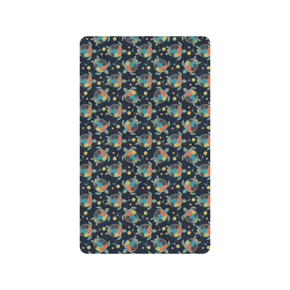 Sea Turtle Colorful with bubble Print Rubber Doormat