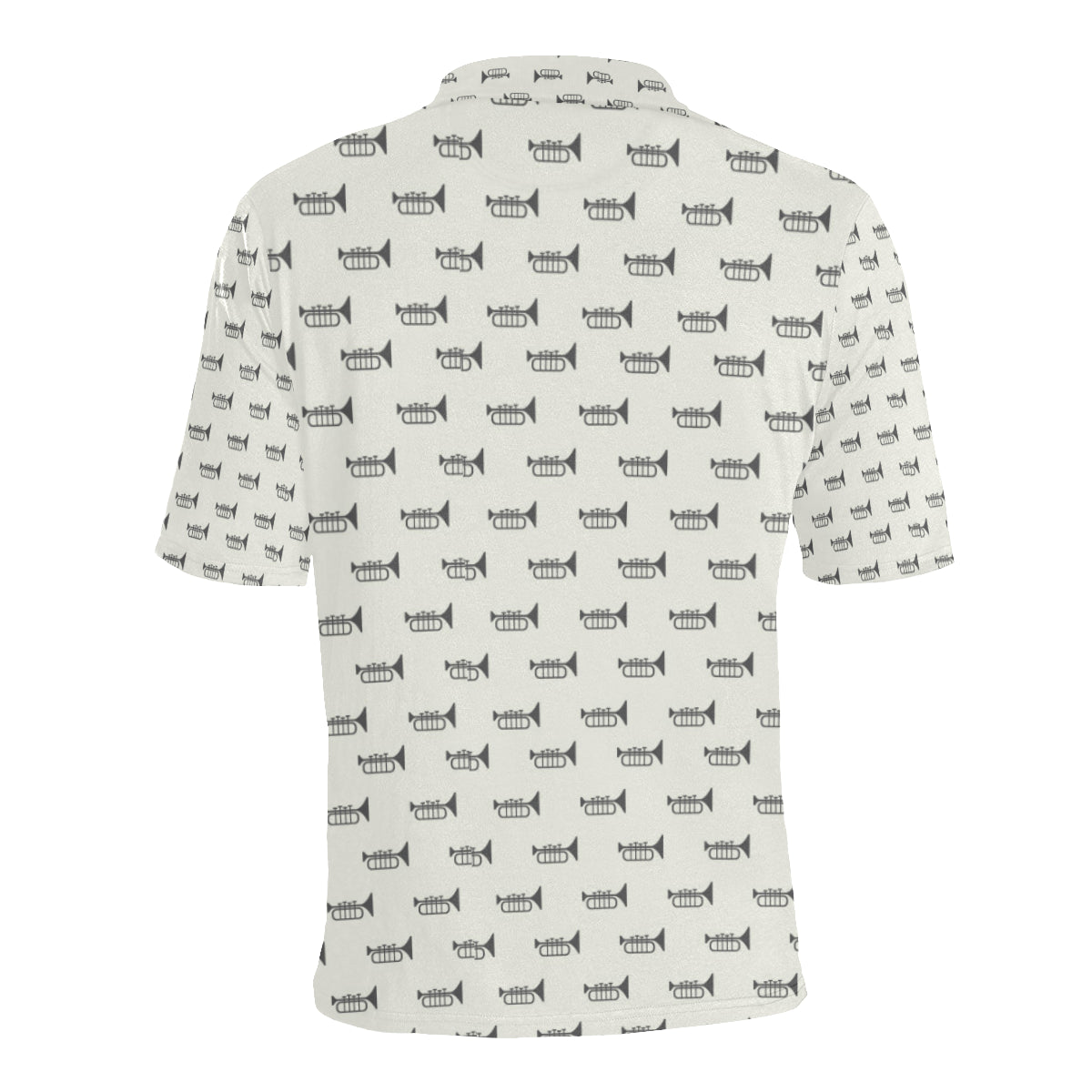 Trumpet Pattern Themed Print Men Polo Shirt